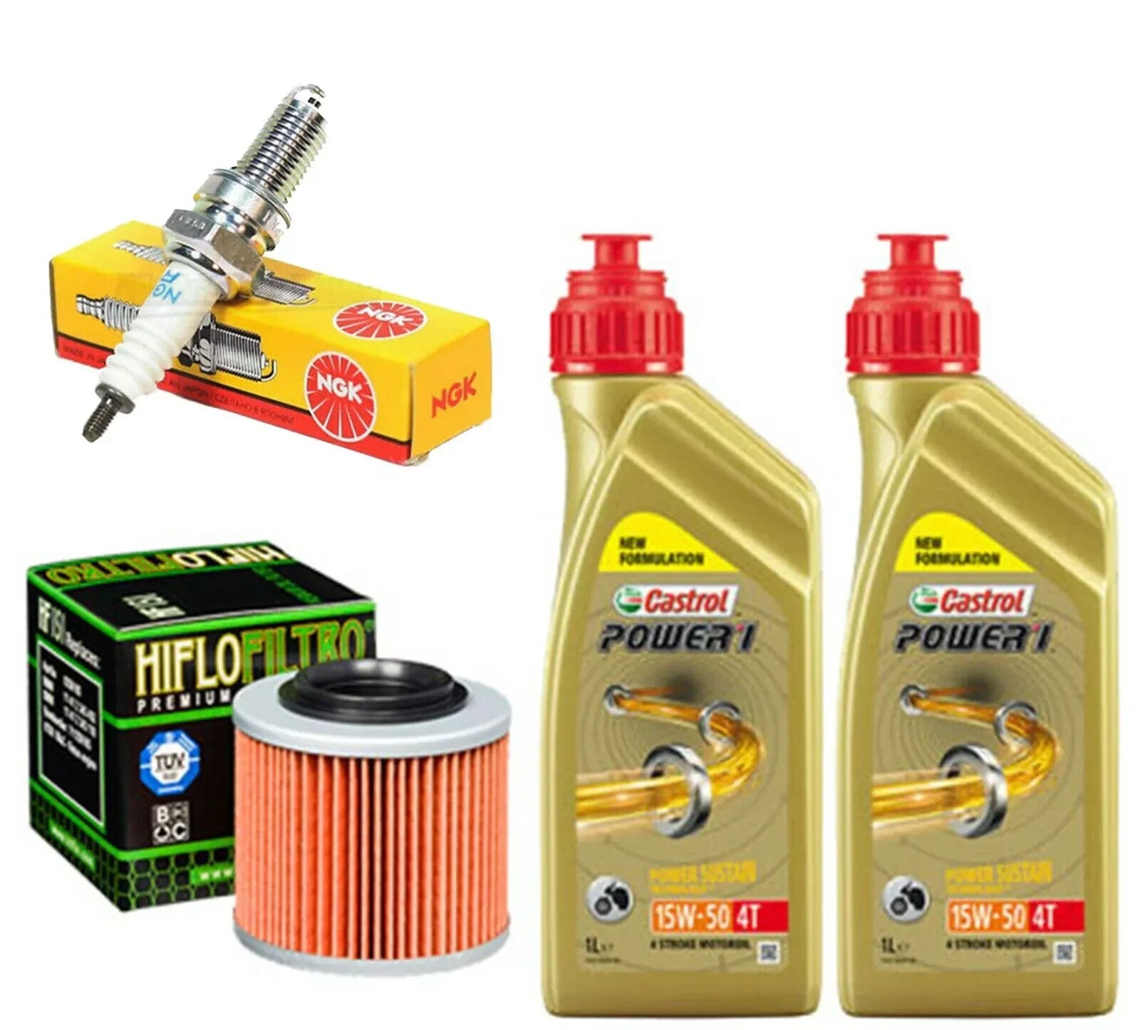 KIT/TAGLIANDO BMW G/650 X CHALLENGE  2 LITRI CASTROL 15W50 FILTRO OLIO CANDELA