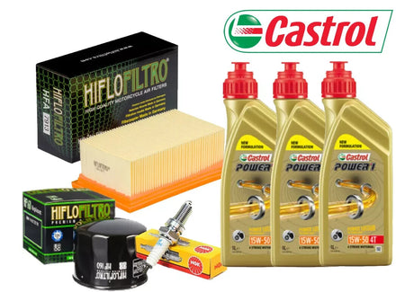 KIT/TAGLIANDO BMW F 800/GS 2012 2016 FILT OLIO ARIA CANDELE CASTROL POWER1 15W50