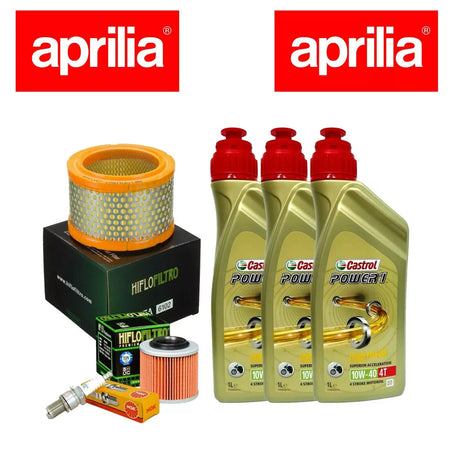 KIT TAGLIANDO APRILIA PEGASO 650 IE CASTROL POWER 10W40 filtro olio aria candela
