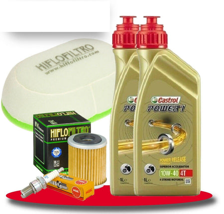 Kit tagliando 2 Castrol Power 10W40 filtro olio aria candela Yamaha XT/TT 350