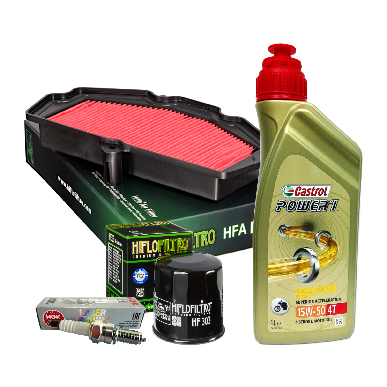 Kit tagliando Castrol 15W50 filtro olio aria candele Vulcan Versys Z 650
