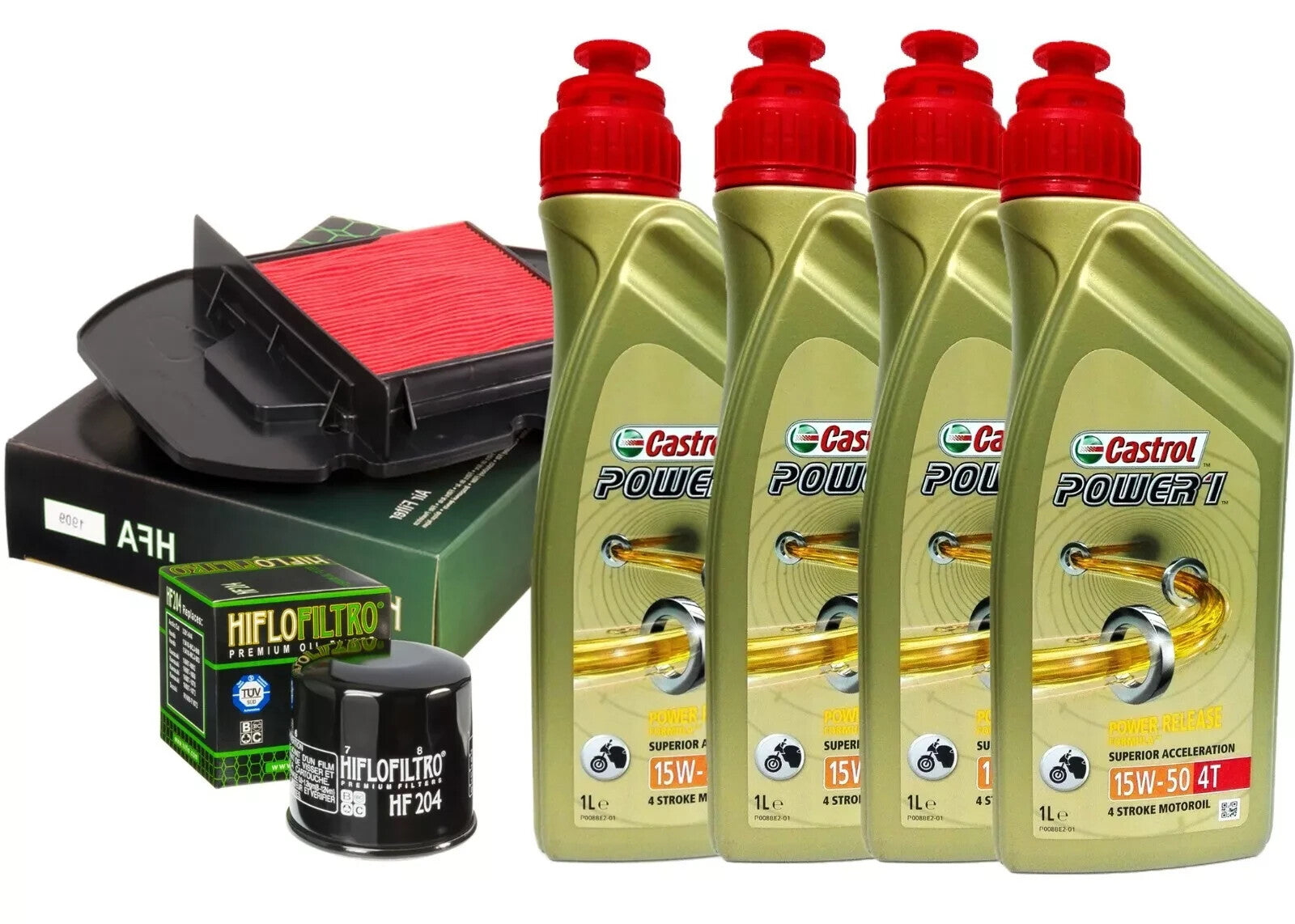 KIT/TAGLIANDO CASTROL POWER 1 15W50/FILTRO OLIO ARIA HONDA VTR F /1000 FIRESTORM