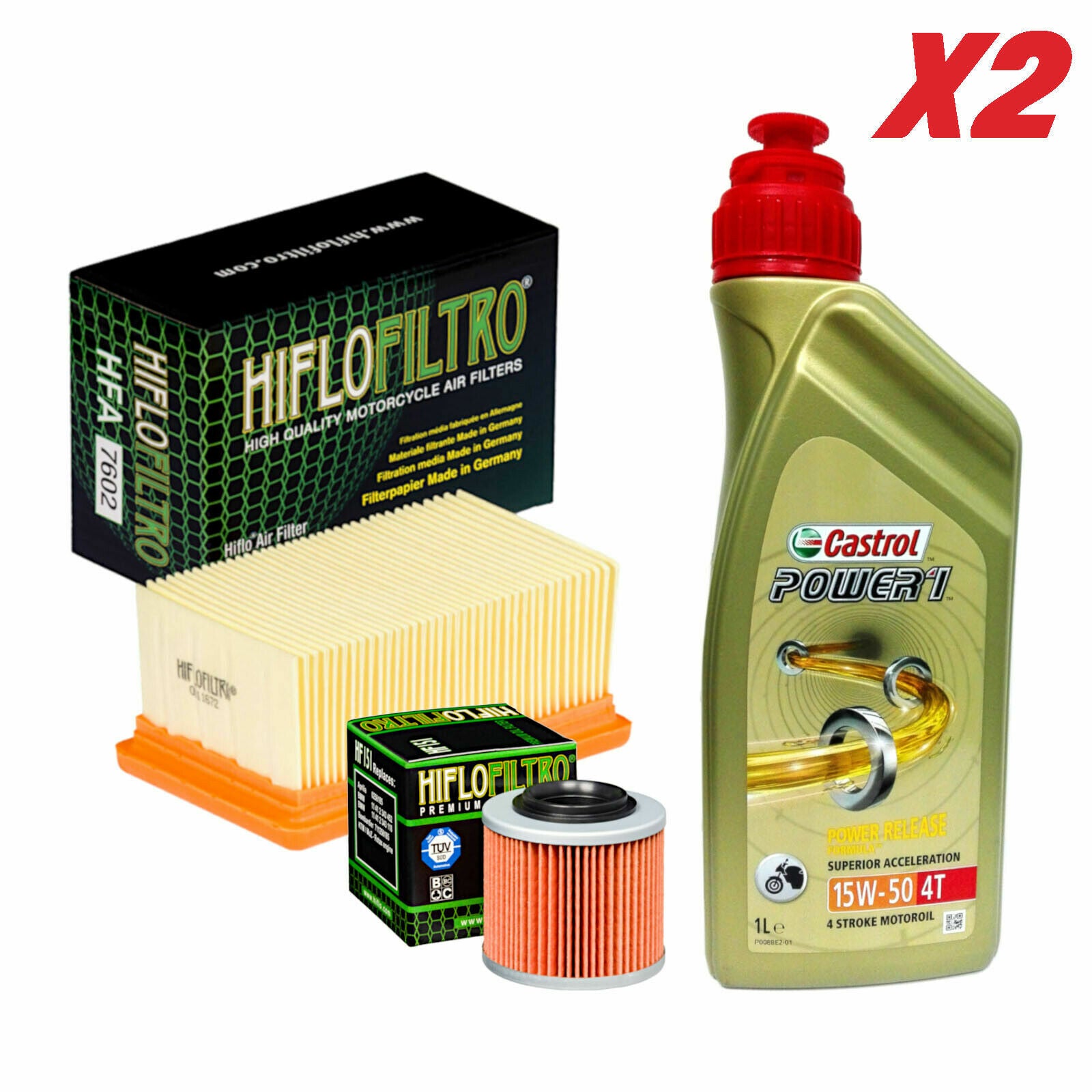 Kit tagliando Castrol Power 1 15W50 filtro olio aria BMW F 650 CS / G 650