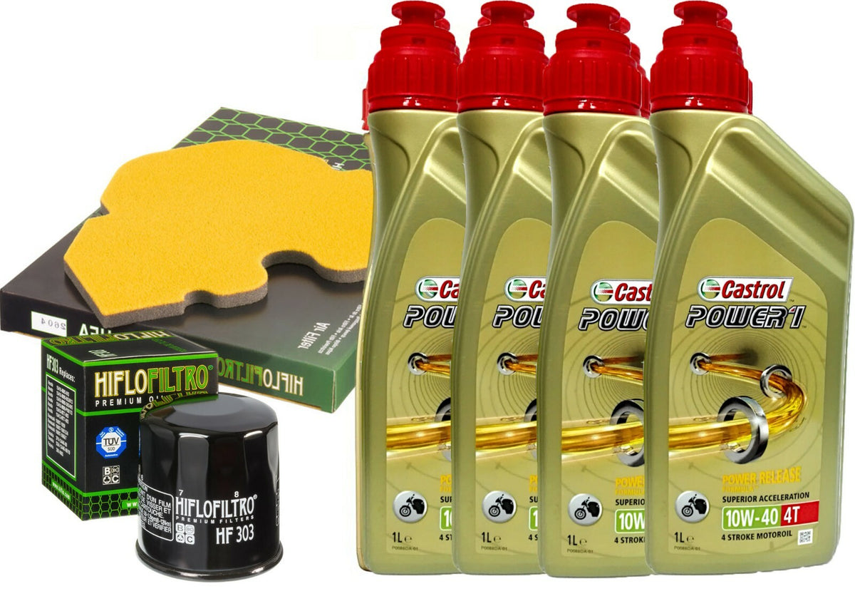 KIT TAGLIANDO CASTROL POWER 1 10W40 FILTRO OLIO ARIA KAWASAKI ZX 600 1993 2001