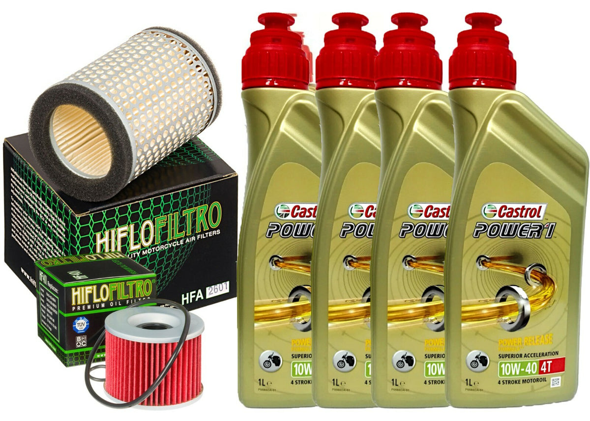KIT TAGLIANDO CASTROL POWER 1 10W40 FILTRO OLIO ARIA X KAWASAKI KZ 650 1978 1980