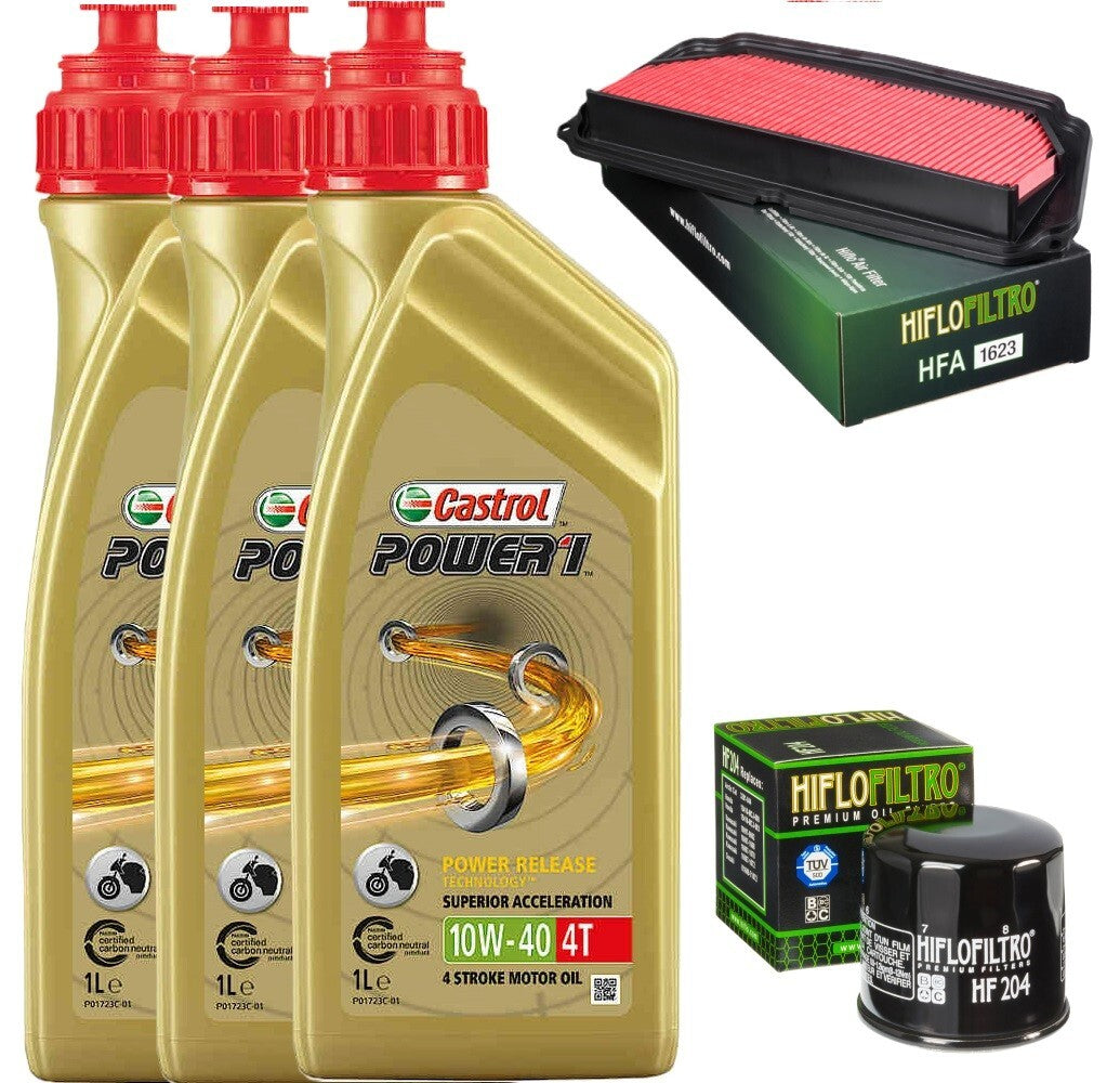 HONDA CBR 650 R 2019 2023 TAGLIANDO CASTROL POWER  10W40 FILTRO ARIA OLIO HIFLO