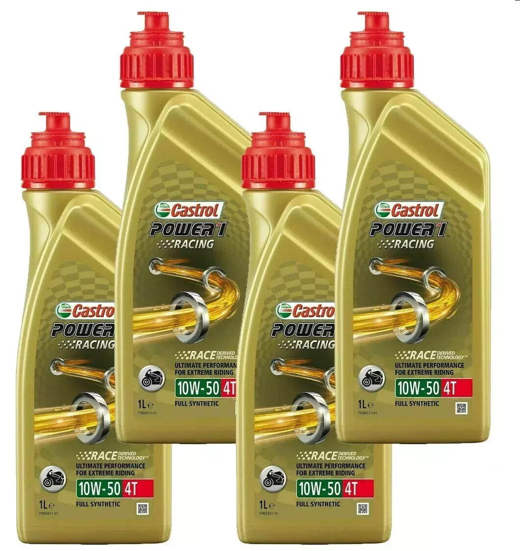 KIT TAGLIANDO 4 LITRI OLIO CASTROL 10W50 RACING 100% SINTETICO PER MOTO