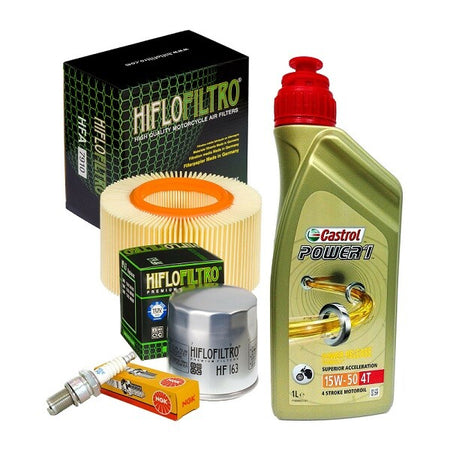 Kit tagliando Castrol Power 1 15W50 filtro olio aria candele BMW R 1100 GS 93/01