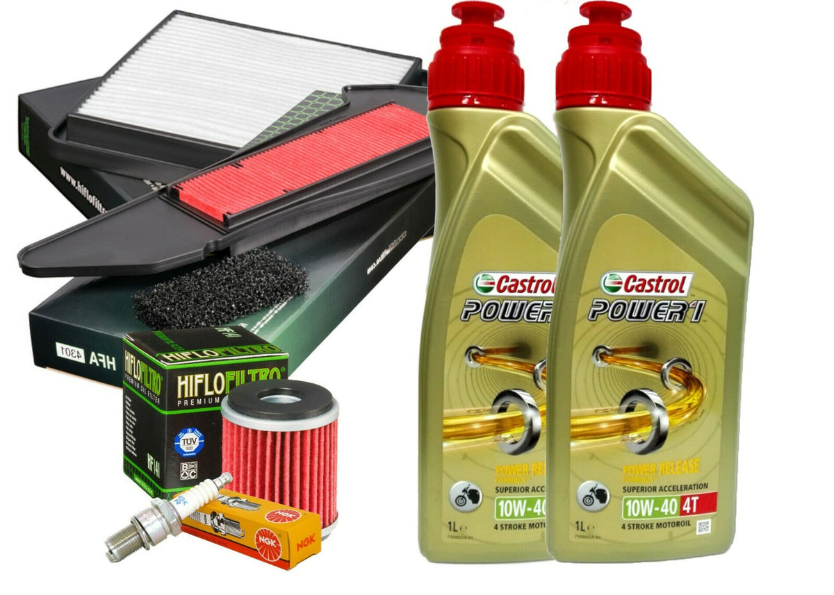 Kit tagliando Castrol 10W40 filtro olio aria carter candela Yamaha X-Max 300