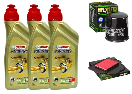 KIT/TAGLIANDO CASTROL POWER 1 10W40 FILTRO OLIO ARIA HONDA NT650 V DEAUVILLE