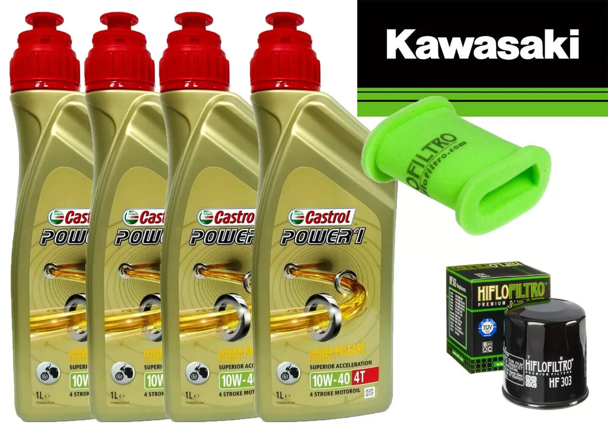 KIT TAGLIANDO KAWASAKI KLE 500 1991/2006 CASTROL 10W40 FILTRO OLIO ARIA HIFLO