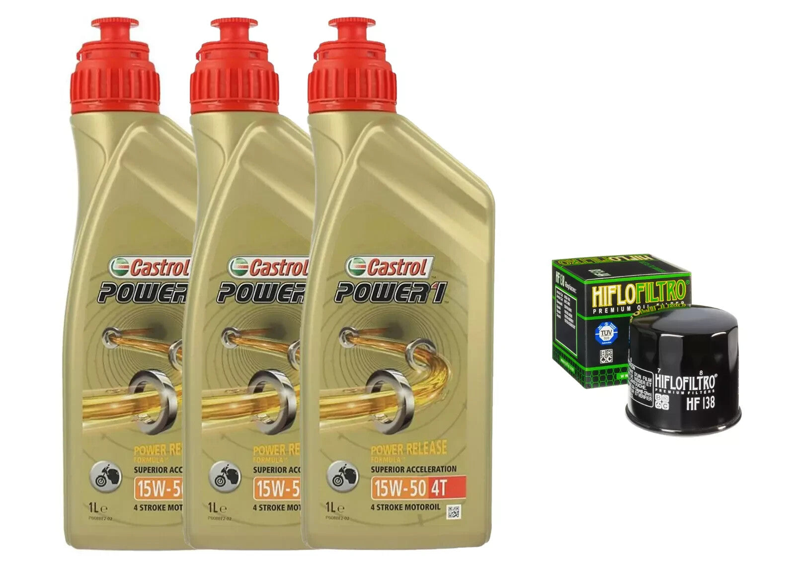 KIT/TAGLIANDO SUZUKI GSX-R 600 1997 2000 CASTROL POWER 1 15W50 FILTRO OLIO