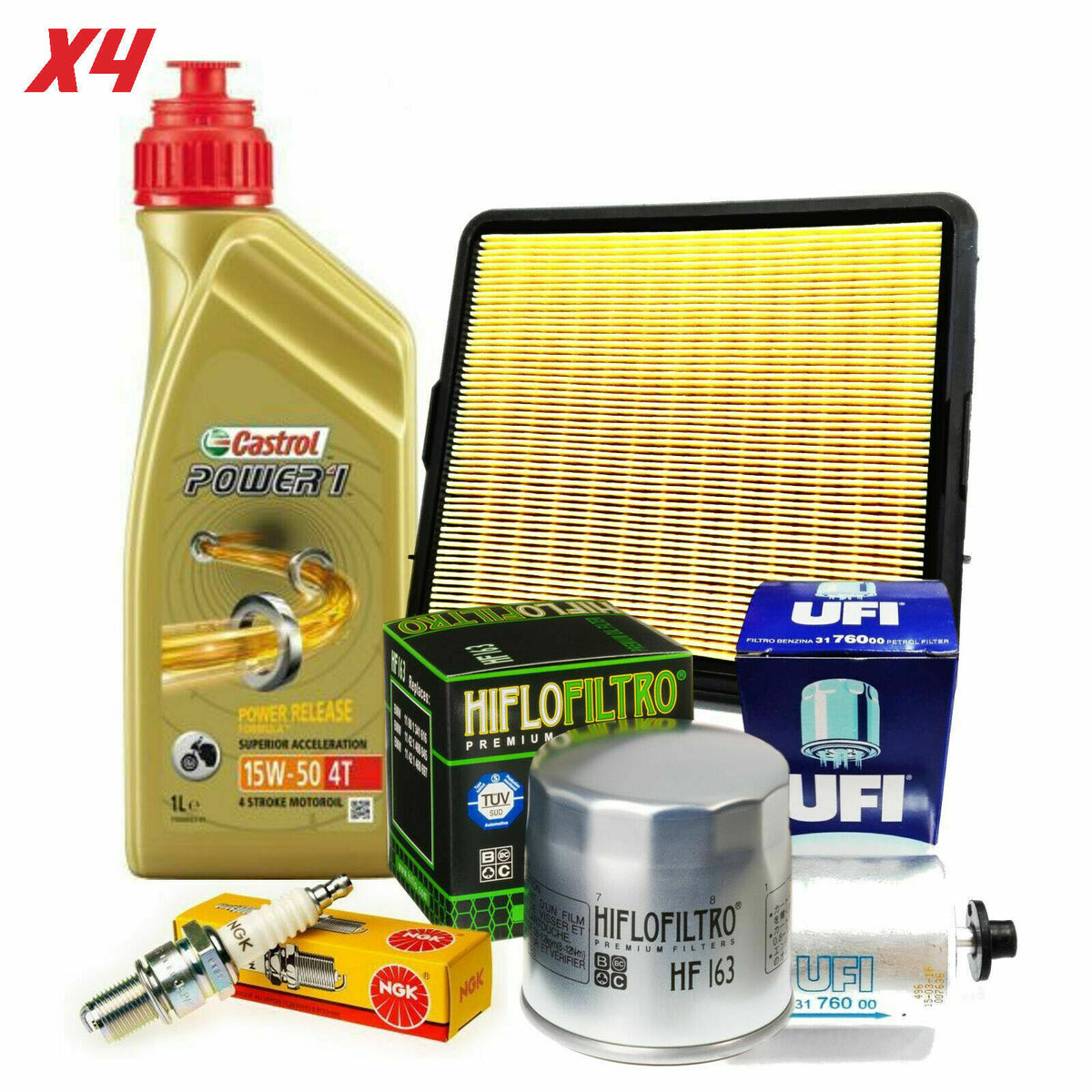 KIT TAGLIANDO CASTROL 15W50 FILTRO OLIO ARIA BENZINA CANDELE BMW K 75S 1986 1996