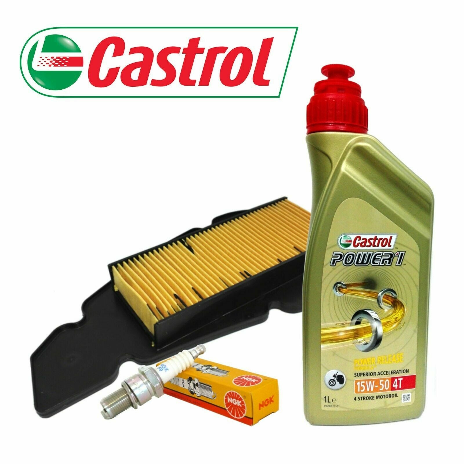 KIT TAGLIANDO CASTROL 15W50 FILTRO ARIA CANDELA MALAGUTI BLOG CENTRO 125 160
