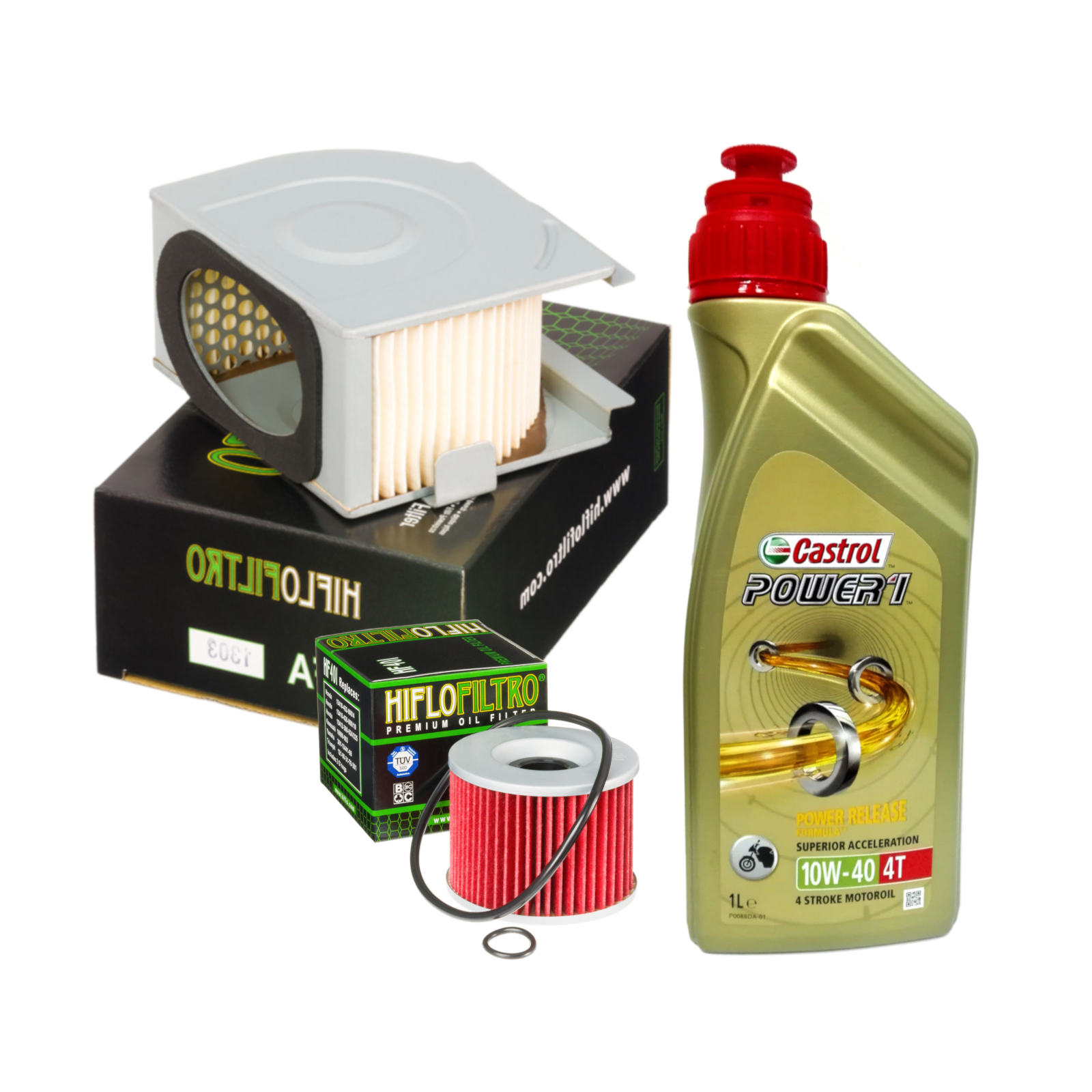 Kit tagliando Castrol Power 1 10W40 filtro olio aria Honda CB 350 / 400 Four