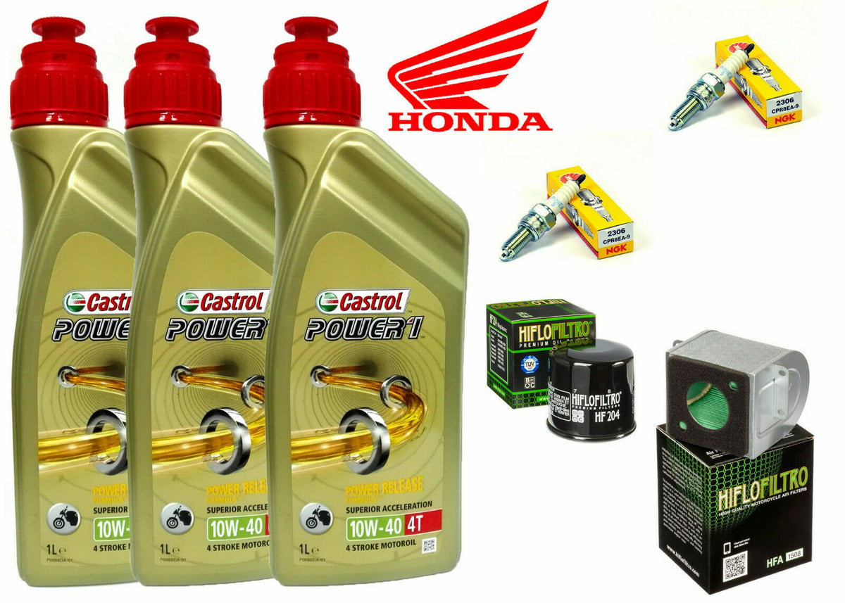 KIT/TAGLIANDO HONDA CB 500 F 2013 2018 CASTROL 10W40 FILTRI ARIA OLIO CANDELE