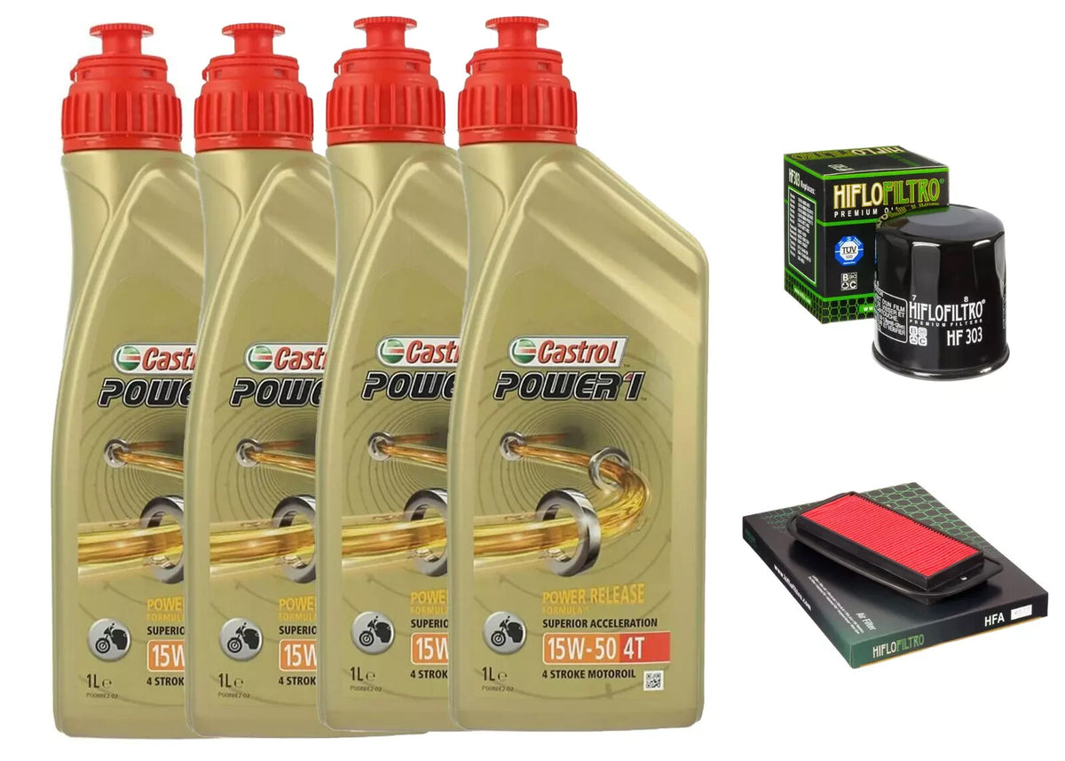 KIT/TAGLIANDO YAMAHA YZF R1 1000 2002 2003 CASTROL 15W50 FILTRI OLIO ARIA