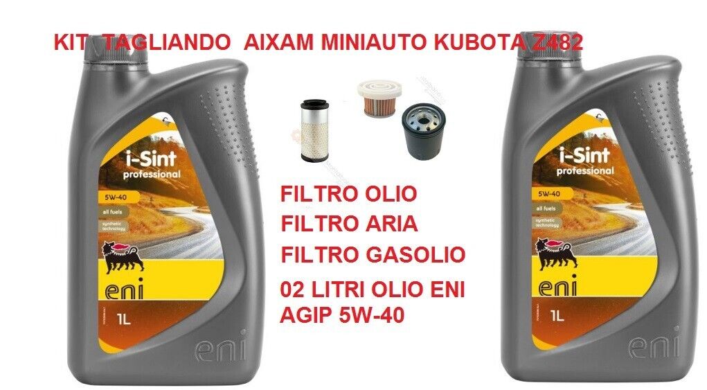KIT TAGLIANDO  AIXAM MINAUTO KUBOTA Z482  FILTRO  OLIO  GASOLIO ARIA  NEW