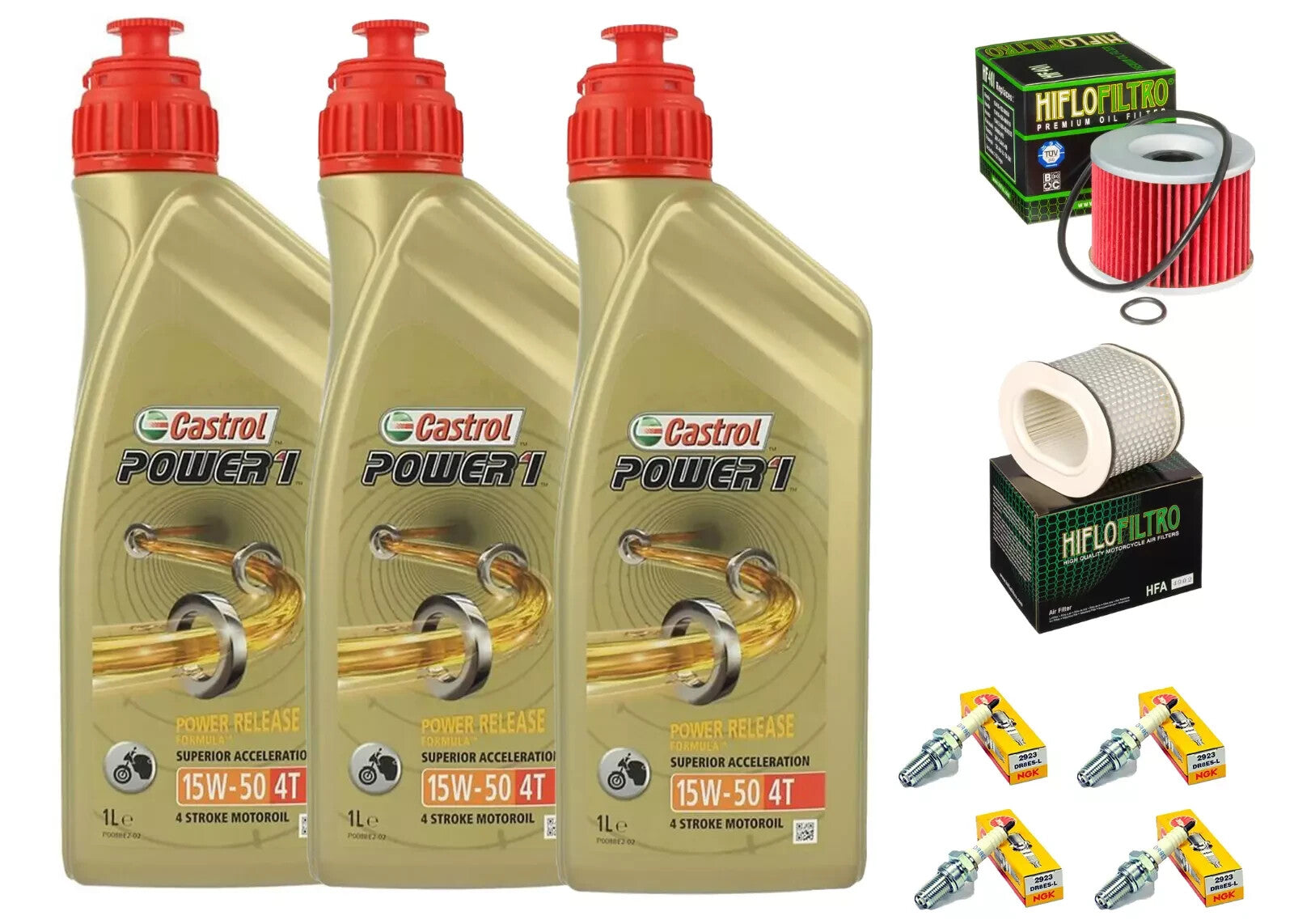 KIT/TAGLIANDO Yamaha FZ 750 1985 1988 CASTROL 15W50 FILTRI OLIO ARIA CANDELE