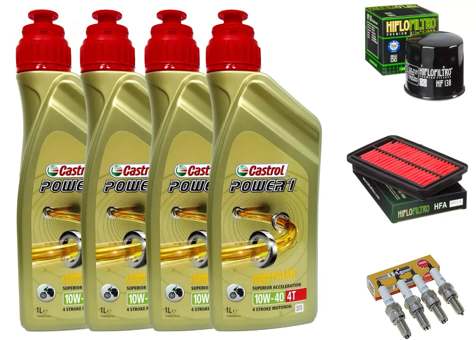 KIT/TAGLIANDO SUZUKI GSF/BANDIT/600 CASTROL 10W40 FILTRO OLIO ARIA CANDELE MOTO