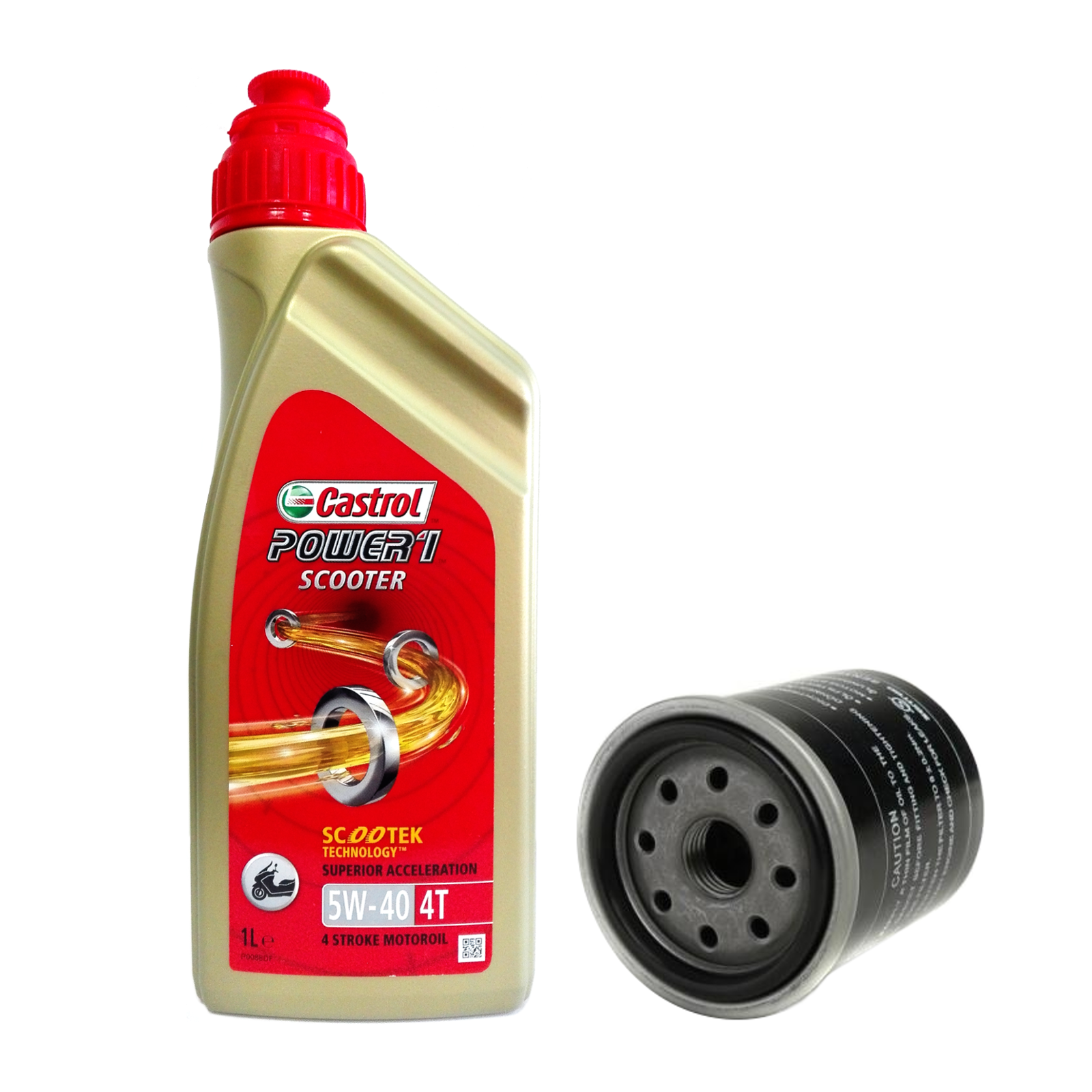 Kit tagliando 1L Castrol Scooter 5W40 filtro olio originale Piaggio Aprilia