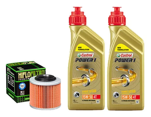 KIT TAGLIANDO BMW F 650CS SCARVER 2002 2005 2 LITRI CASTROL 15W50 FILTRO OLIO