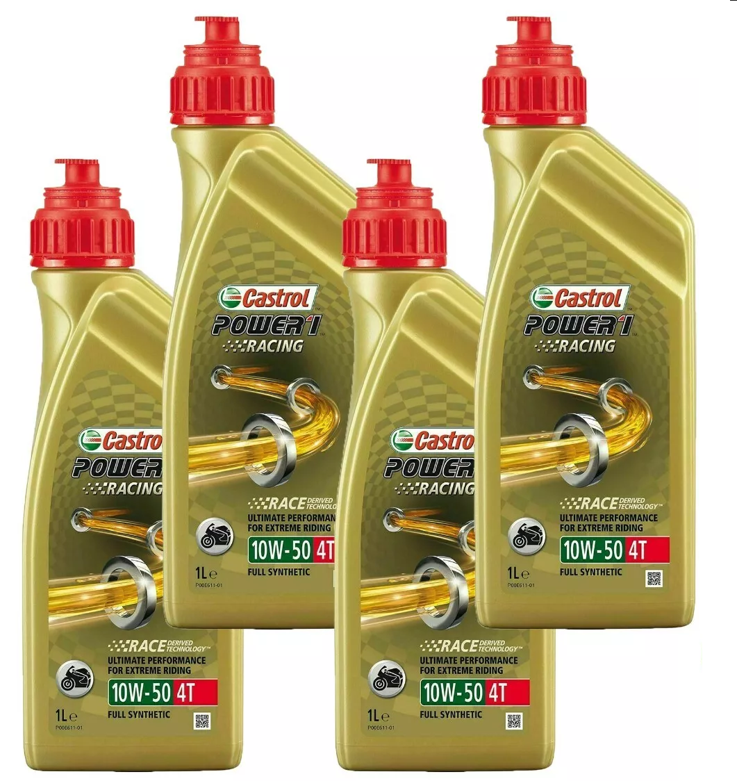 KIT TAGLIANDO 4 LITRI OLIO CASTROL 10W50 RACING 100% SINTETICO PER MOTO