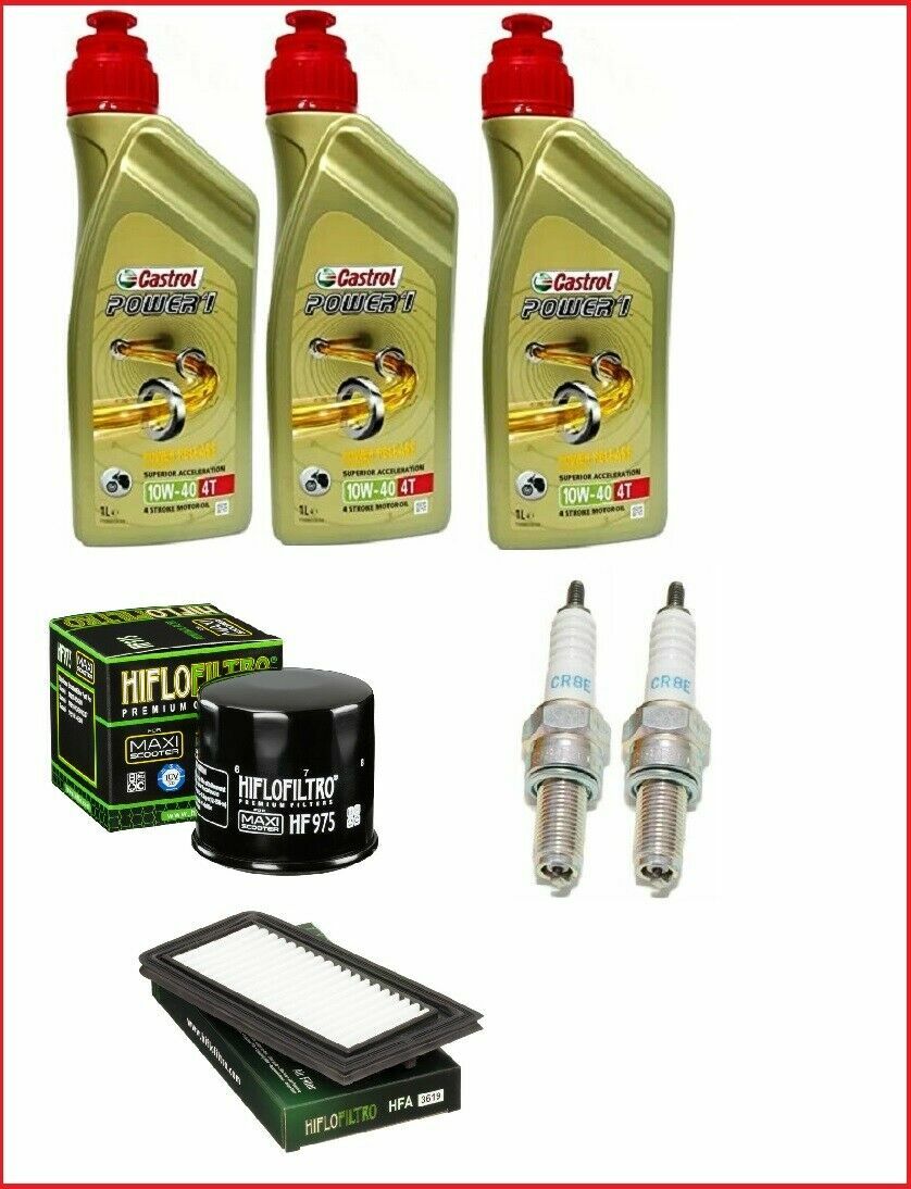 KIT TAGLIANDO SUZUKI AN  BURGMAN 650 OLIO CASTROL POWER FILTRO OLIO ARIA CANDELE
