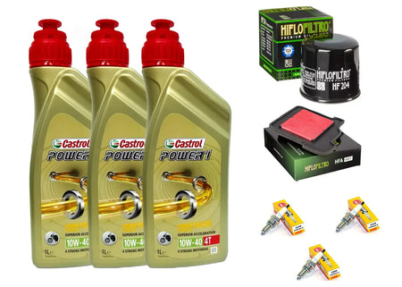 KIT TAGLIANDO YAMAHA MT-09 MT09 CASTROL POWER 1 10W40 FILTRO OLIO ARIA CANDELE
