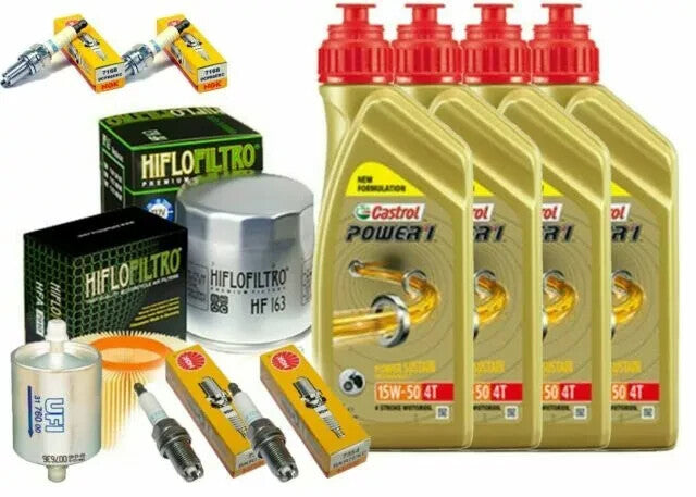 KIT/TAGLIANDO BMW R 1150 R 2003 2006 CASTROL 15W50 F. OLIO ARIA BENZINA CANDELE