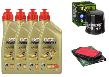 KIT/TAGLIANDO HONDA VFR 750 F 1990 1998 CASTROL POWER 1 15W50 FILTRI OLIO ARIA