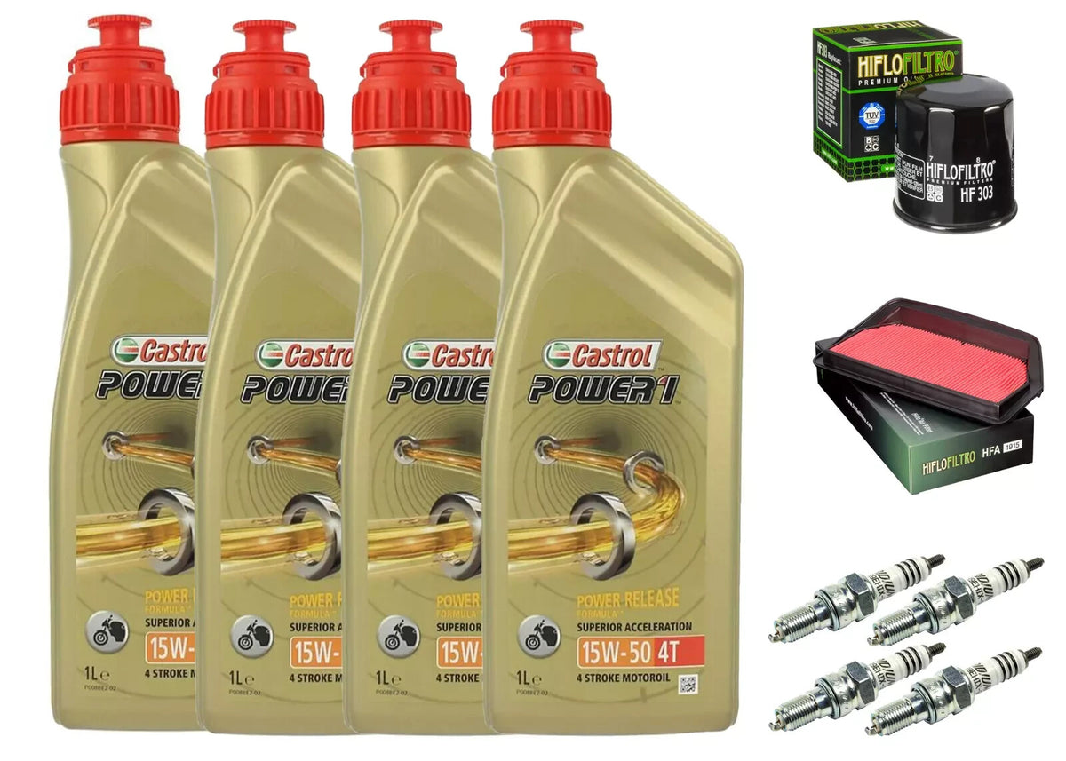 KIT/TAGLIANDO Honda CBR XX Super 1100 CASTROL 15W50 FILTRO OLIO ARIA CANDELE