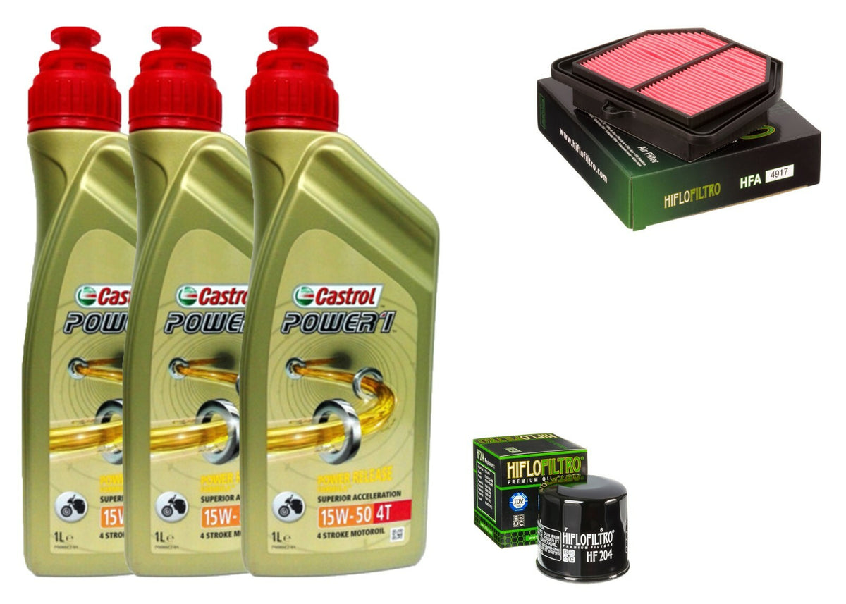 KIT TAGLIANDO YAMAHA FZ8 2010/2016 CASTROL 10W40 FILTRO ARIA OLIO HIFLO