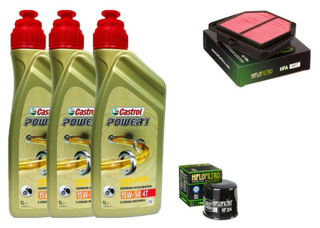 KIT TAGLIANDO YAMAHA FZ8 2010/2016 CASTROL 10W40 FILTRO ARIA OLIO HIFLO