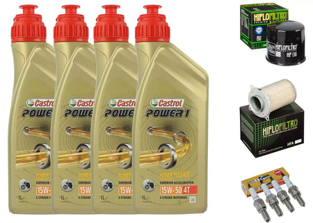 KIT/TAGLIANDO SUZUKI GSX 750 1998 2002 CASTROL 15W50 FILTRO OLIO ARIA CANDELE
