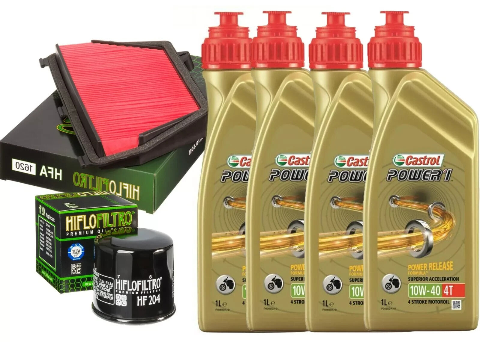 HONDA CB/500/S 94-02 KIT TAGLIANDO CASTROL POWER 1 10W40 FILTRO OLIO ARIA