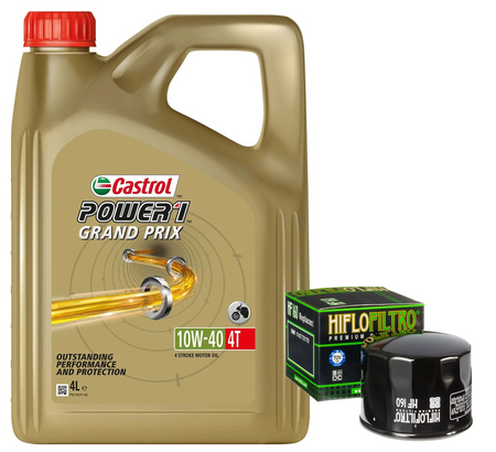 KIT TAGLIANDO BMW 4 LITRI CASTROL POWER 1 GRAND PRIX 10W40 FILTRO OLIO HF160