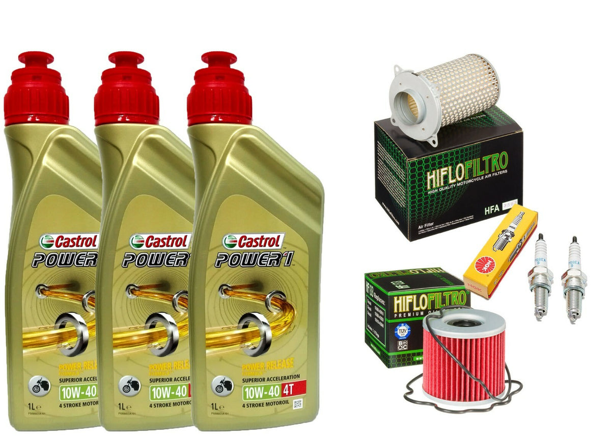 KIT TAGLIANDO SUZUKI GS 500  88/10 OLIO CASTROL 10W40 FILTRO ARIA OLIO CANDELE