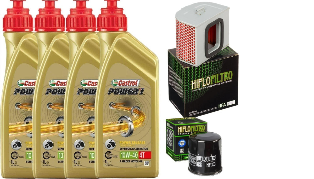 HONDA CB 750 1991 2003 TAGLIANDO CASTROL POWER 1 10W40 FILTRO ARIA OLIO HIFLO