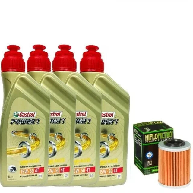 KIT/TAGLIANDO CASTROL 15W50 /FILTRO OLIO APRILIA FUTURA TUONO/1000