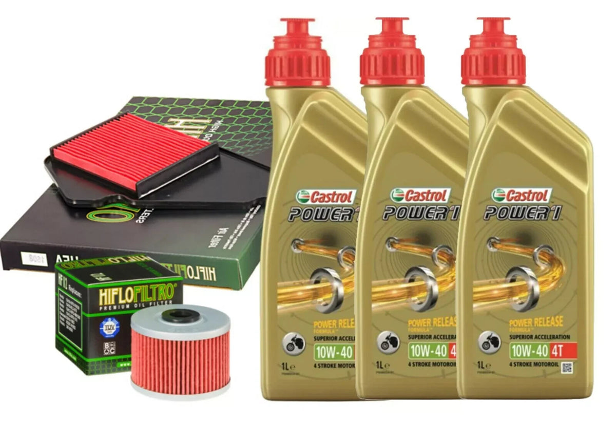 HONDA FMX 650 2005/2007 TAGLIANDO KIT CASTROL POWER1 10W40 FILTRO OLIO ARIA MOTO