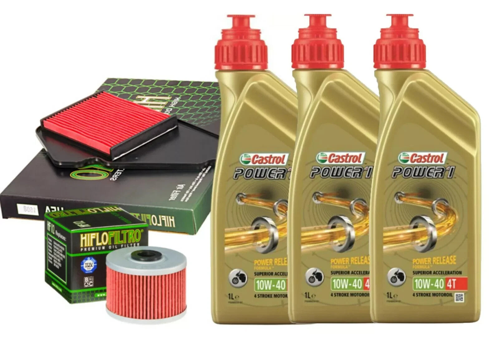 HONDA FMX 650 2005/2007 TAGLIANDO KIT CASTROL POWER1 10W40 FILTRO OLIO ARIA MOTO