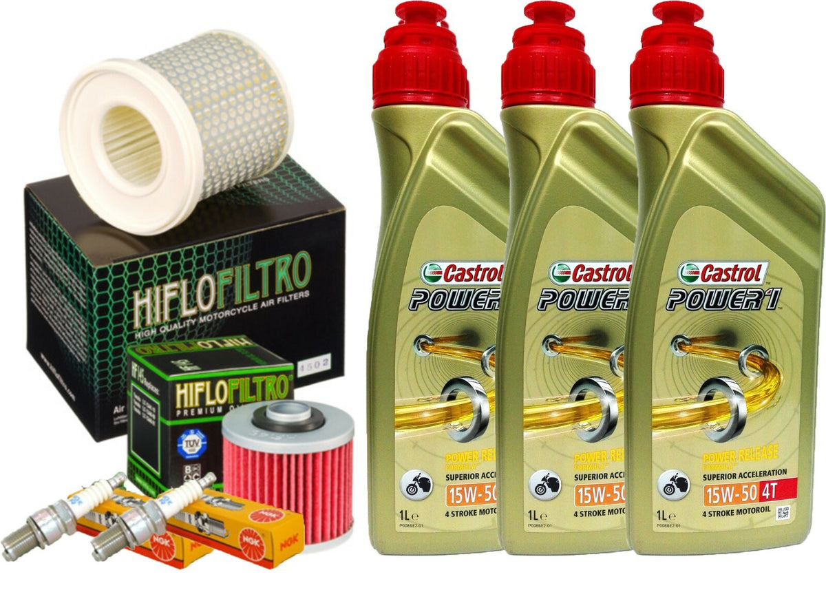 KIT TAGLIANDO YAMAHA XV 535 VIRAGO CASTROL 15W50 FILTRO OLIO ARIA CANDELE