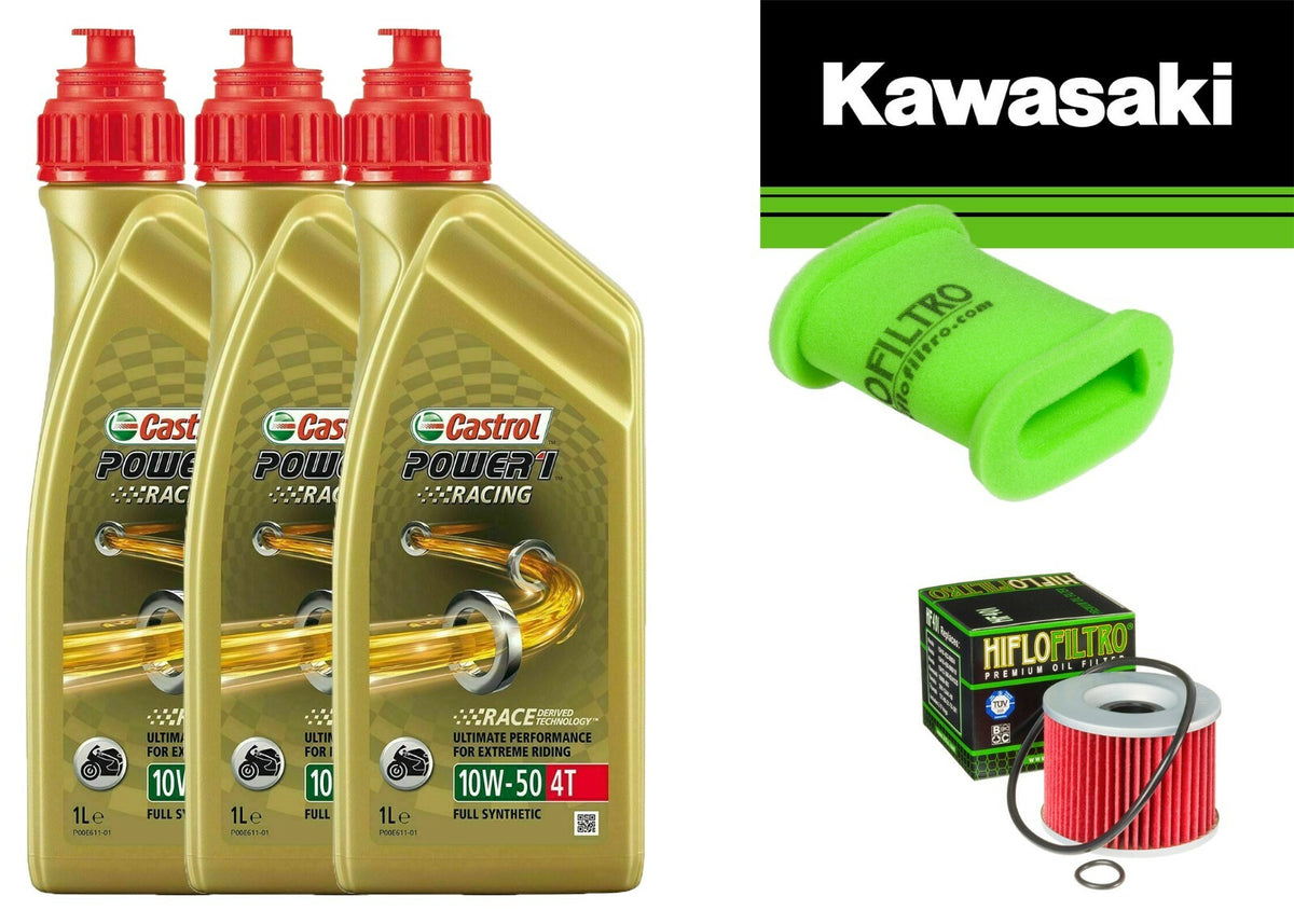 KIT TAGLIANDO KAWASAKI  ZX 600 1988/2000 CASTROL 10W50 RACING FILTRO OLIO ARIA