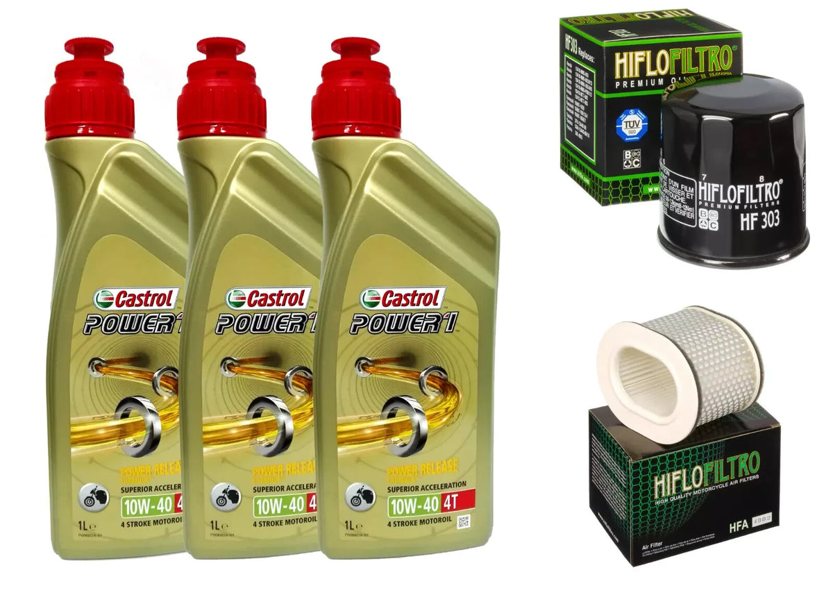 KIT/TAGLIANDO YAMAHA FZR '91/'94 1000 THUNDER ACE CASTROL 10W40 FILTRO OLIO ARIA