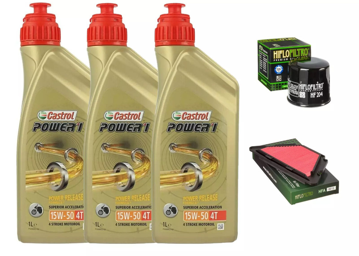 KIT/TAGLIANDO YAMAHA XJ6 600 DIVERSION 2009 2016 CASTROL 15W50 FILTRI OLIO ARIA