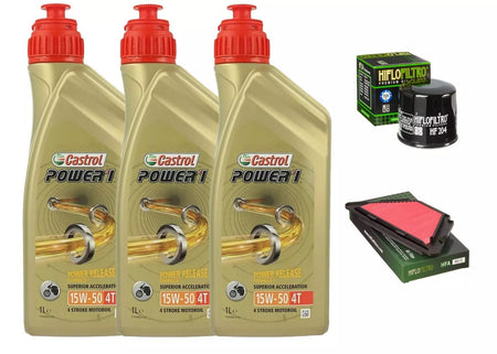KIT/TAGLIANDO YAMAHA XJ6 600 DIVERSION 2009 2016 CASTROL 15W50 FILTRI OLIO ARIA
