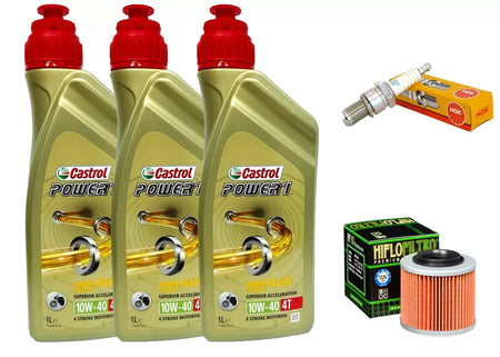 KIT TAGLIANDO BMW-G-650 X-CHALLENGE 3 LITRI CASTROL 10W40 FILTRO OLIO CANDELA