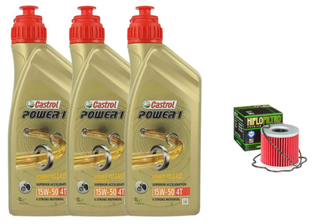 KIT/TAGLIANDO Suzuki GS 500 F 2004 2010 CASTROL POWER 1 15W50 FILTRO OLIO