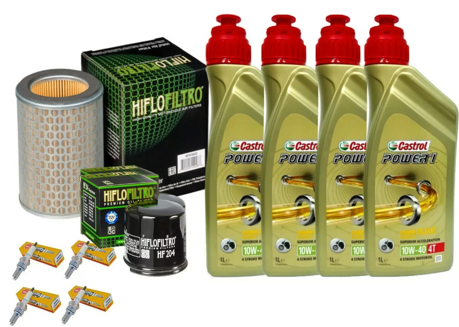 KIT/TAGLIANDO Honda CBF N 600 2004 2007 CASTROL 10W40 FILTRI OLIO ARIA CANDELE